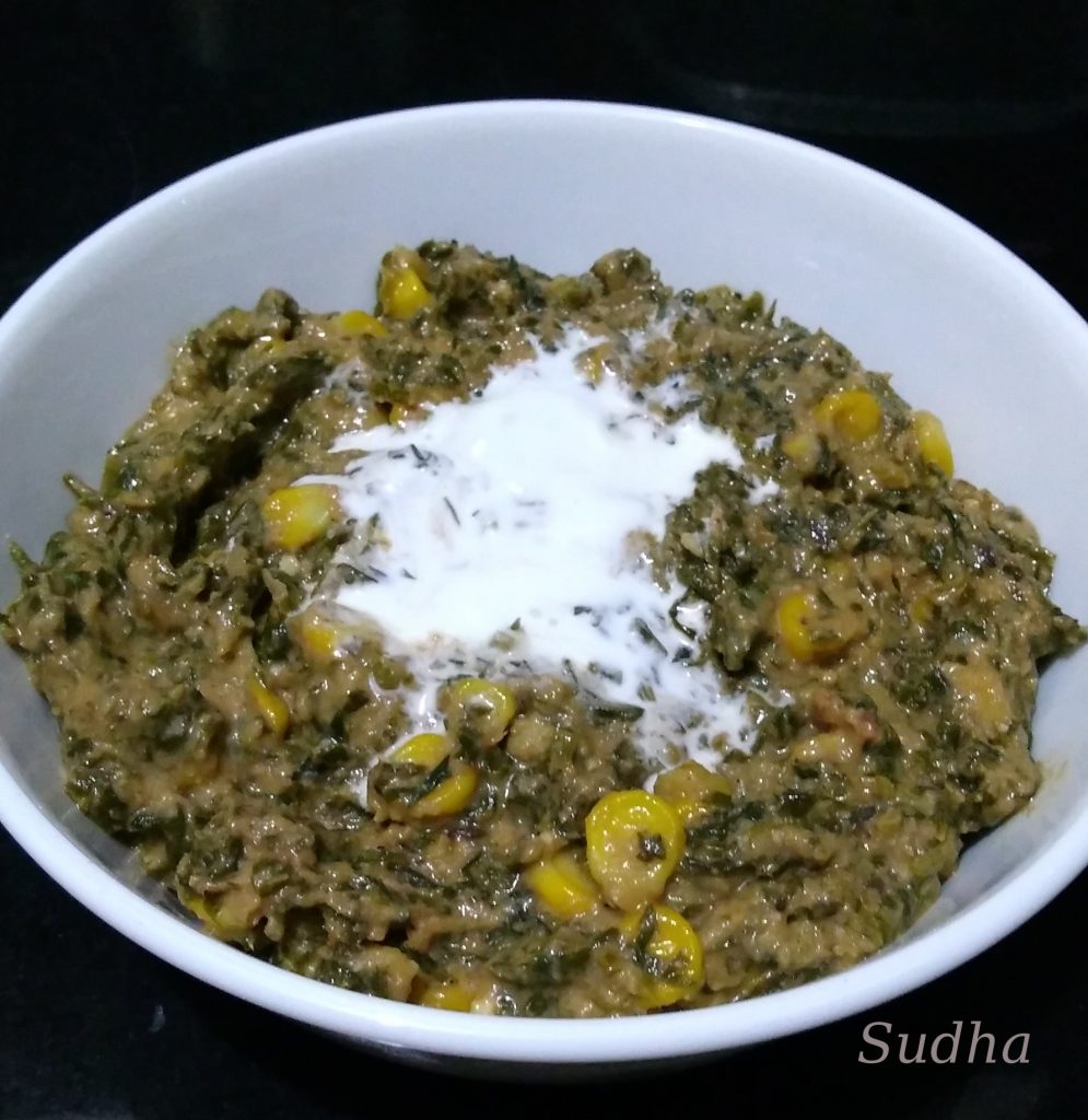 Methi Corn Malai (मेथी कॉर्न मलई) Fenugreek Corn Subji with Fresh