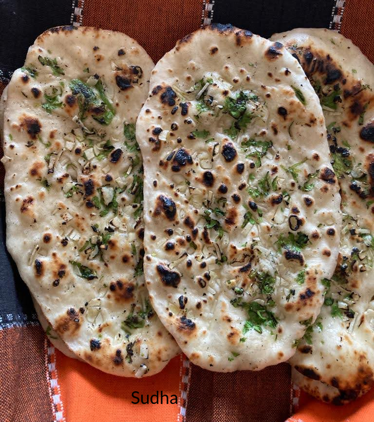 Garlic Naan (गार्लिक नान) Garlic Flavored Indian Flat Bread My